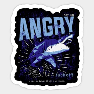 Hey, Im Angry - Angry Shark Sticker